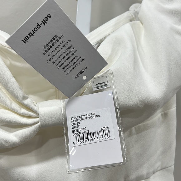 self-portrait Bow Mini Dress in White - Picture 9 of 13